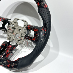 Volant de course en fibre de <span class=keywords><strong>carbone</strong></span> forgée, conçu sur mesure et fabriqué avec une élégance exquise, adapté aux voitures Ford Mustang GT. - Product Image 3