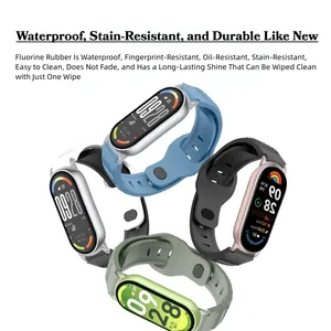 <span class=keywords><strong>Bracelet</strong></span> Sport pour Xiaomi Mi Smart Band 8 9 10 Édition Céramique, Style Grain de Riz, Léger, en Silicone, à Libération Rapide - Product Image 5