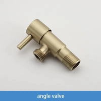 Robinet d'angle triangulaire en cuivre, finition dorée brossée, pour chauffe-eau et toilettes, grand débit, eau froide et chaude, universel, anti-explosion