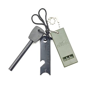 Survive <b>Square</b> Flint And Steel Whistle Magnesium Rod Fire Starter Outdoor Survival <b>Tool</b> Kit - Product Image 2