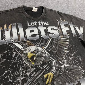 T-shirt da uomo oversize, taglio squadrato, girocollo, spalle scese, effetto lavato, stampa DTG, stile vintage, all'ingrosso, per produttori di <span class=keywords><strong>abbigliamento</strong></span> - Product Image 5