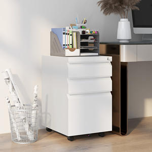 Vinsetto Gabinete Oficina 3 Cajones con Barra Ajustable y Bandeja, Acero, 37x43,5x60 cm, Blanco - Product Image 2