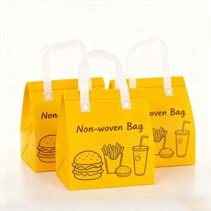 Sac isotherme personnalisé avec logo imprimé, écologique, non tissé, pour sandwichs, repas à emporter, livraison de nourriture, design de dessin animé - Product Image 2