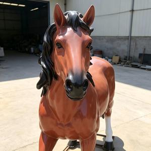 Scultura di Cavallo a Grandezza Naturale in FRP, Statua Realistica di Animale in Fibra di Vetro per Esterni, Giardino, Parco, Fattoria, Ranch, Decorazione Dipinta a Mano Personalizzabile - Product Image 6