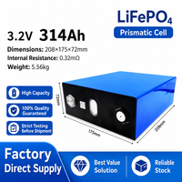 Cellule de batterie LiFePO4 de qualité supérieure 3.2V 314Ah, plus de 6000 cycles, pour DIY 12V 24V 48V, stockage solaire, VR, VE, température de fonctionnement -20-60°C