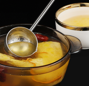 Cuchara para Servir Sopa Grande de Acero Inoxidable DF403 de 60 ml, Utensilios de Cocina con Mango Largo Hueco - Product Image 5