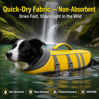 Gilet de sauvetage pour chien à haute visibilité et flottabilité, avec boucle dissimulée réglable pour le cou et la poitrine, et poignée de sauvetage, idéal pour la piscine et le lac en été