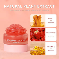 Prix d'usine Gommage pour les lèvres Extraits naturels de plantes Sucre à la fraise Baume à lèvres propre