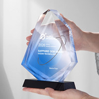 Trophée en cristal à dégradé créatif, prix moderne et minimaliste, logo personnalisé pour réunion annuelle d'entreprise, reconnaissance d'entreprise