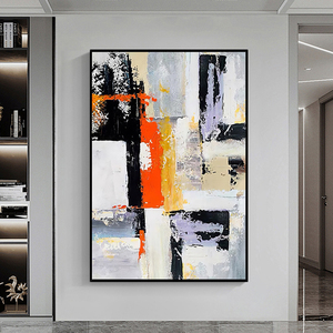 Handmade hình ảnh tác phẩm nghệ thuật hiện đại trang trí nội thất màu sắc nghệ thuật Bộ sưu tập đóng khung trừu tượng sơn dầu vải tường nghệ thuật - Product Image 2