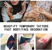 Autocollants de tatouage au henné temporaire colorés pour le corps entier, motifs marron, pochoirs de tatouage au henné sexy
