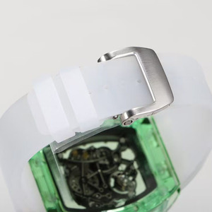 Nuevo Reloj de Lujo Moderno para Hombre, con Cristal de Zafiro Verde Claro Transparente, Esfera Abierta, Multifuncional, Automático, con Correa de Goma y Reserva de Marcha - Product Image 4