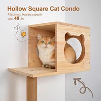 Arbre à chat d'intérieur multifonctionnel de style moderne en bois avec barre de préhension haute et conception modulaire large pour la décoration de la maison