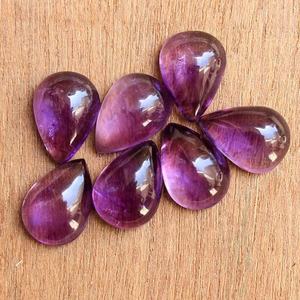 Vente en gros d'améthyste calibrée en forme de poire Cabochon de pierres précieuses en vrac de qualité naturelle pour la fabrication de bijoux plaine par carat - Product Image 2