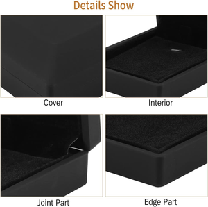 Hộp Đèn Vòng Cổ Dây Chuyền Dài Trang Sức <span class=keywords><strong>Led</strong></span> Màu Đen In Logo Tùy Chỉnh Với Nội Thất Nhung - Product Image 3