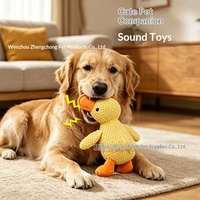 Jouet pour chien en peluche, canard endormi, durable, à mâcher, sonore, anti-ennui, pour chats et chiens de 0 à 24 mois, fabriqué en Chine