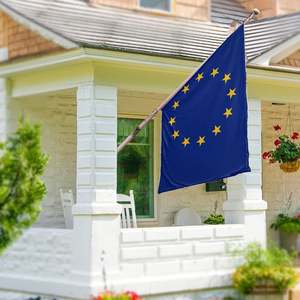 Bandera de la Unión Europea de 3x5 pies, poliéster, bandera nacional de la UE, 2 ojales de latón, doble cara, ligera, resistente a desgarros - Product Image 3