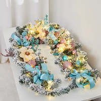 Guirlande de Noël scintillante motif flocon de neige, design européen en PVC, pour décorations de fêtes, vitrine de centre commercial, escalier, boîte surprise