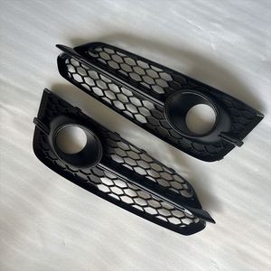 Cache de phare antibrouillard avec bande chromée ABS Neuf pour Audi <span class=keywords><strong>A8</strong></span> <span class=keywords><strong>Sline</strong></span> 2015-2018 OEM 4H0807679/4H0807680 Grille de phare antibrouillard noire - Product Image 2