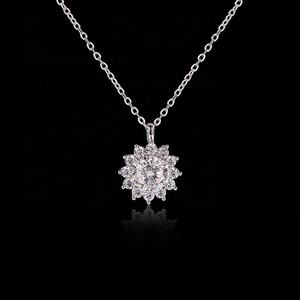 Collar con colgante en forma de flor de Sol de moissanita rosa de 1 quilate de plata <span class=keywords><strong>925</strong></span> sólida brillante de alta calidad para mujer - Product Image 3