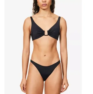 Bikini swimsuit manufacturer women custom recycled polyamide blend bikini top bandage beachwear sexy bathing suit 2 pcs swimwear