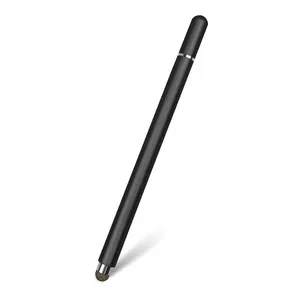 Schwarze Farbe Touch Pen Doppels pitze Aluminium Body Writing Pencil Metallstift für iPad Tablet