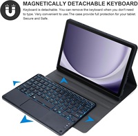 Clavier rétroéclairé BT détachable magnétique pour Redmi Pad Pro 12,1 pouces, avec pavé tactile lumineux 7 couleurs, housse en cuir avec emplacement pour stylet