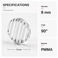 ZhonNa 8mm 90 °   Lentille optique PMMA à ligne unique pour générateur de ligne laser, lentille filtrante pour kit d'instruments optiques de mesure et de positionnement