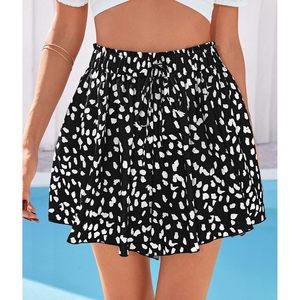 Shorts Fluidos para Mujer FOXA, Cintura Alta, Pierna Ancha, Estampado con Volantes, Chifón, Shorts Casuales de Playa para Verano - Product Image 6