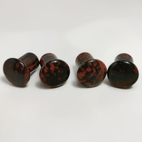 QXB Plug en obsidienne acajou naturelle à simple ébavure, best-seller, plugs en pierre, bijoux de corps, piercing, vente en gros, unisexe, certifié GIC