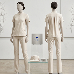Uniformes de hospital YUHONG premium elásticos, de secado rápido y antibacterianos para uso clínico, conjuntos de uniformes médicos de corte moderno. - Product Image 1