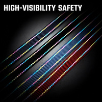 Sangle en nylon réfléchissant colorée de 1 pouce avec des lignes de fil double arc-en-ciel pour collier d'animal, laisse, sangle de sac et équipement de plein air