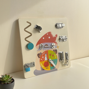 Wooden Busy <b>Board</b> <b>Puzzle</b> Unlocking Busy <b>Board</b> Wooden Toys Kids Educational Toys - Product Image 5