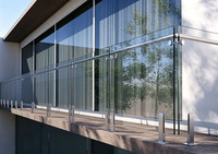 Balustrade de balcon en verre pour piscine, garde-corps en acier inoxydable, pince pour verre trempé, garde-corps d'escalier sans cadre, garde-corps de balcon sans cadre