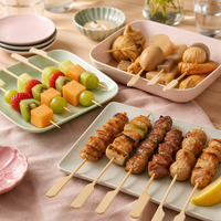 Échantillon gratuit personnalisé Palette de bambou jetable pour barbecue, gril, hamburger, brochette, bâtonnets de bambou