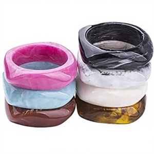 Best Trendy Acrylic Resin <b>Bangle</b> <b>Bracelets</b> Vintage With Turquoise And Black Patterns Fancy Unisex Fashion Jewelry Wedding Woman - Product Image 2