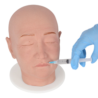 Mannequin d'injection intégrale du visage, caractéristiques féminines, en silicone durable, modèle de pratique pour la formation en cosmétologie et en sciences médicales