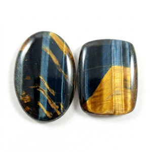 Cabochon en Œil de Tigre Bleu Naturel, Cristal de Guérison de Haute Qualité, Certifié par un Certificat Tierce Partie, Vente en Gros, Pierre Précieuse en Vrac à Fond Plat - Product Image 1