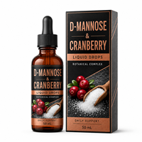 Gouttes liquides de D-Mannose 500mg avec Canneberge, Hibiscus, Uva Ursi, Guimauve, Pissenlit, Bromélaïne, Vitamine C 50ml OEM