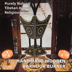 Quemador de incienso de madera de lujo, dorado, estilo árabe antiguo, para decoración del hogar. - Product Image 2