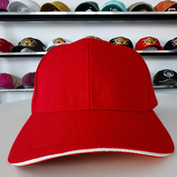 Casquette de baseball unisexe en coton lavé à six panneaux avec visière blanche, personnalisable avec logo principal