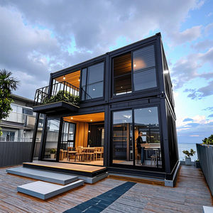 Maison préfabriquée en conteneur mobile extensible CE, noire, à 2 étages, pour complexe hôtelier, hébergement de luxe pour les vacances, sandwich respirant - Product Image 2