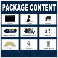 Enregistreur vidéo pour camion High Vision 4 objectifs 10,1 pouces IPS AHD 1080p Full HD étanche IP68 robuste avec moniteur de stationnement et vision nocturne