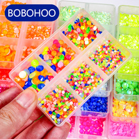 BOBOHOO Venta caliente 1200 piezas Color mezclado cristal AB diamantes de imitación brillante flatback 3D cristal 6 tamaños uñas decoración de diamantes de imitación