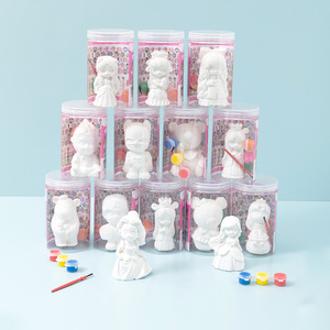 Kit de pintura de muñecas de yeso de 10cm, coloreado creativo DIY para niños de 3 a 6 años, juguetes de dibujo unisex - Product Image 1
