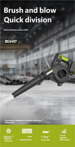 Souffleur électrique sans balais au lithium WU230S.9 20V, souffleur de chantier rechargeable pour dépoussiérage - Product Image 2