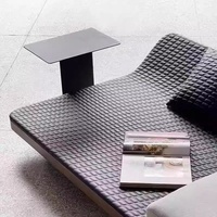 Table d'appoint mobile en acier noir de style italien minimaliste, mobilier de salon, design moderne et compact, sans rangement caché
