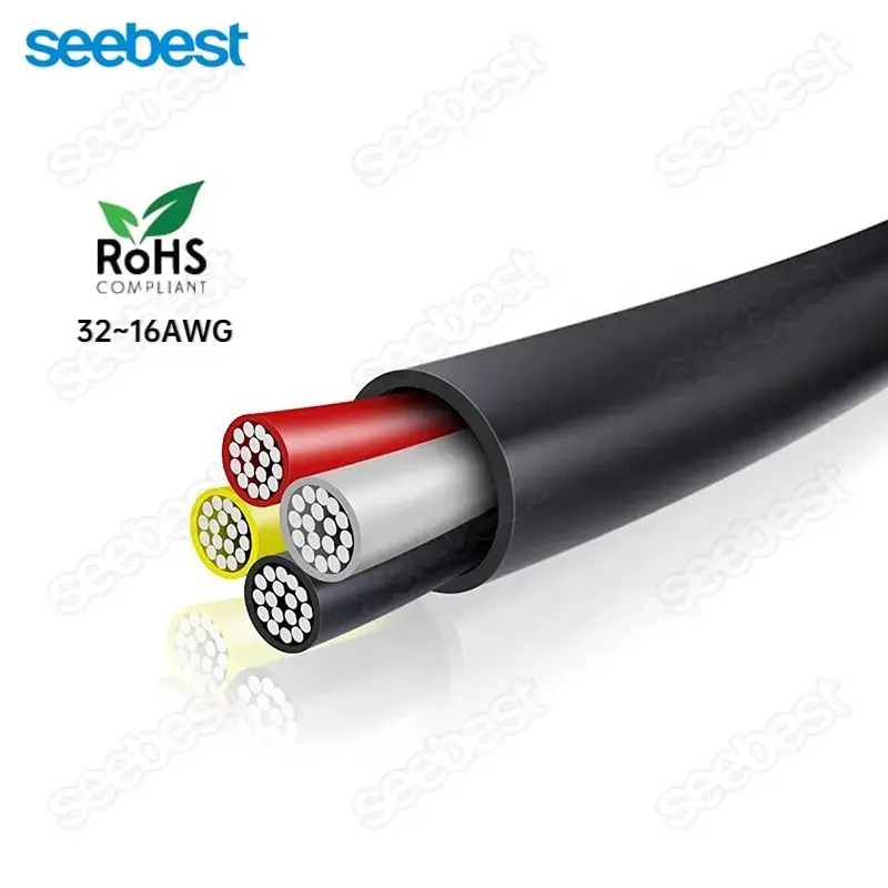 Seebest tembaga murni 26awg 28awg 4 Core AWM 2464 komputer kepang kabel listrik Awm 2464 Vw 1 80c 300v, kabel 2464 AWM