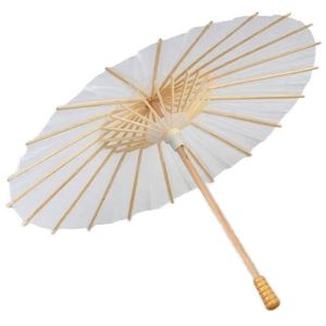 Parapluie en papier blanc en bambou chinois à faire soi-même, cadeau de mariage - Product Image 3