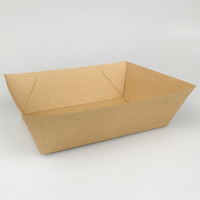 Plateau en papier Kraft, emballage à emporter, carte de puce gobelet à cannelure F, plateau en papier ondulé, 500 pièces